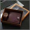 2Pcs/Set Fashion Mens Watches Set Gift Box 