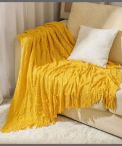 Solid Tassel Blanket