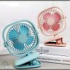 Mini rechargeable clip fan with rotating angle and multi-function clip-on with night light