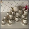 27Pcs set Tree Tea Set with palm tree design and gold touch