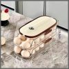 Double row, 2 Layers Acrylic Stackable Automatic sliding/rolling Egg Storage box/Egg Tray