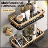2Pcs Luxury wall mounted bathroom shelf