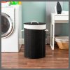 Round Black Eco-friendly bamboo laundry basket