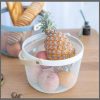 Round pantry mesh wire fruit basket with wooden handle