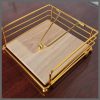 Heavy steel Gold bamboo base serviette holder