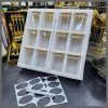 12pcs Square Glass spice jar set