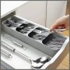 Compact cutlery drawer organizer