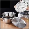 4PCS  Set 304 colander Stainless Steel Bowl with Lid