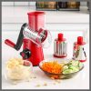 Rotary drum grater veggie slicer with 3 slicing options