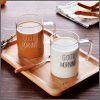 2pcs Borosilicate Good Morning Printed Glass Mug with Handle