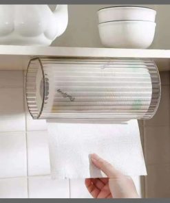 Wall-mounted Bathroom Tissue Box Transparent Kitchen Paper Storage