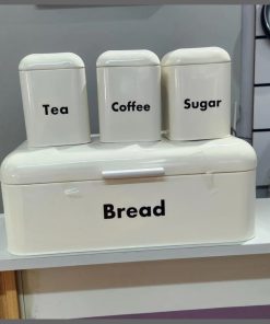 Alloy Bread Bin with Three Canister Set