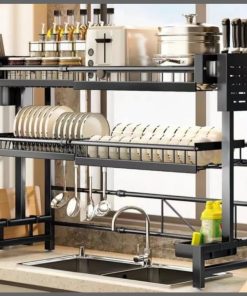 2 Tier Dish Drying Rack Standing Kitchen Organization Storage Holders