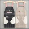 Waterproof cute checked floral Aprons with hand wipe towel