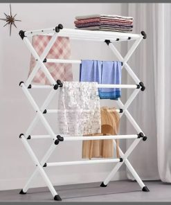 Simple Retractable Drying Rack Drying Clothes Rack Three-layer
