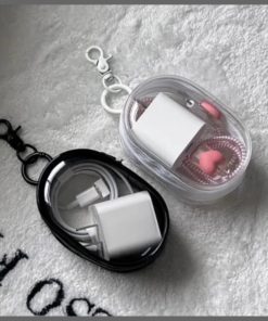 Portable Mini Transparent Multifunctional Headphone and charger case