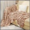 Leaf pattern micro fiber throw blanket