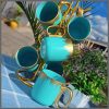 6Pcs Gold Ceramic Mugs