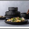 6Pcs Textured matte black side plate