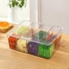 Acrylic Tea Bag Organizer With cover and Compartment Divider box