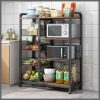 Multifunctional Strong Metallic kitchen Rack with movable and lockable wheels