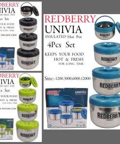 Redberry stainless steel insulated hotpot set
