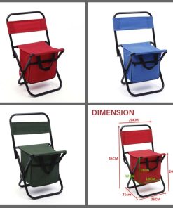 Foldable camping chair with storage pouch