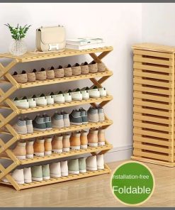 6-Tier Bamboo Shoe Rack stand Multifunctional Organizer 