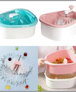 Fruit cleaner brush bucket and drain kit