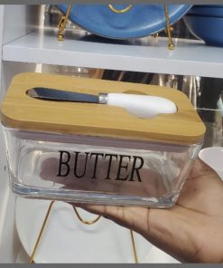 600ml Transparent Glass butter dish