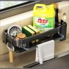 Kitchen Sink Drain Rack Sponge with drain tray and cutlery holder