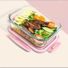 1050ml Double partitioned High borosilicate Glass food container
