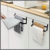 Double layer over cabinet towel rack