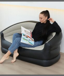 Inflatable 2 Seater Couch Blow Up Air Sofa with Comfort Flocked Surface