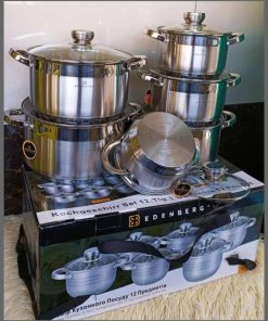 12pcs Edenberg Stainless Steel Cookware Set
