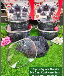 10pcs Square Granite Die Cast Cookware set