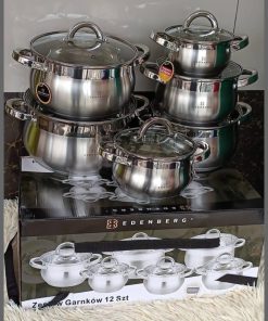 12pcs Edenberg Stainless Steel Cookware Set