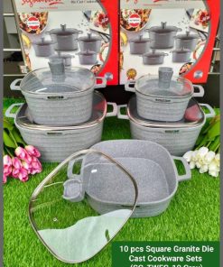 10pcs Square Granite Die Cast Cookware set