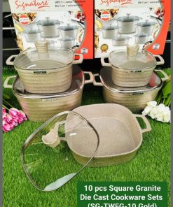 10pcs Square Granite Die Cast Cookware set