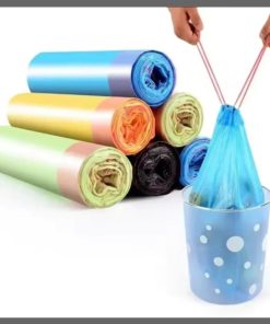 75Pcs Assorted colours garbage bags with a string