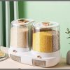 Rotatable grain storage box with compartments sealed