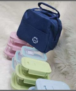 3pc high borosilicate food containers Plus insulated lunch bag