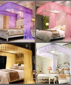 Two stand mosquito net with sliding rails