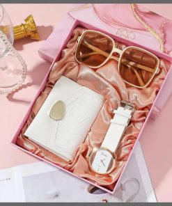3Pcs/Set Luxury Womens Watches Set with Box Fashion Quartz Watch for Women