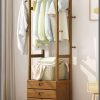 Multiple purposes cloth rack organizer with storage drawers 