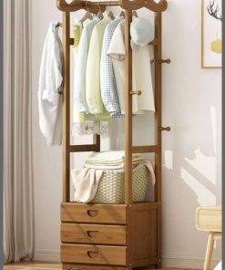 Multiple purposes cloth rack organizer with storage drawers 