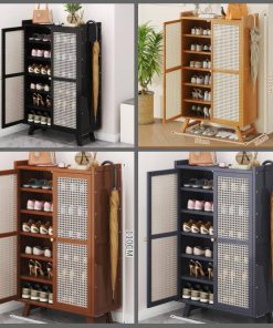 7 Tier Wooden bamboo shoe rack / storage cabinet
