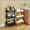 Multi-functional movable trolley storage rack( full metallic)