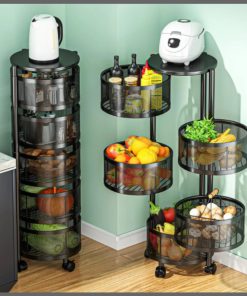 5 Tier Round Design Rotating Fruit Vegetable Rack