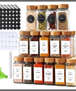 29Pcs Set storage spice jars with bamboo lid